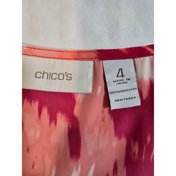 Chicos Sleeveless Tie-Dye Print Tank top Polyester Size 4 Lightweight Size 2X - Picture 3 of 11
